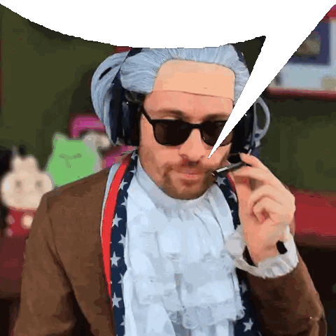 Man in Sunglasses and Wig Talking on Phone