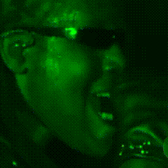 Man In Sunglasses On Green Background GIF