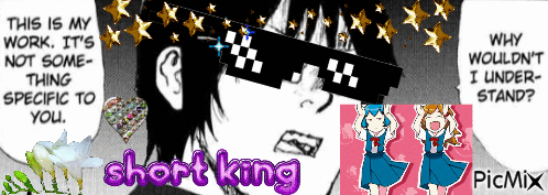 Man in Sunglasses Saying Short King