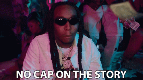 Man in Sunglasses Says No Cap on the Story to Crowd