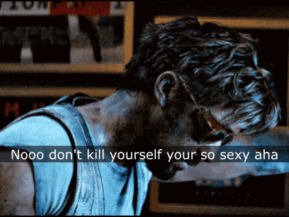 Man in Sunglasses Says Nooo Don't Kill Yourself Your So Sexy Aha