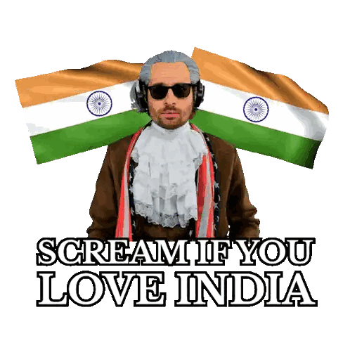Man in Sunglasses Screaming Love for India