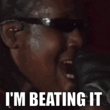 Man In Sunglasses Singing I'm Beating It GIF
