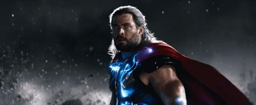Man in Superhero Costume Blue Lightning Chest