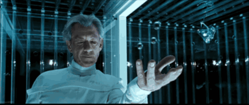 Man In Superhero Costume In Storm GIF