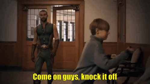 Man In Superhero Costume Says Come On Guys GIF