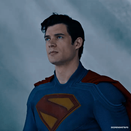 Man in Superman Costume Close Up doorenswetgifs