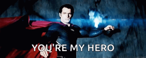 Man In Superman Costume You're My Hero GIF
