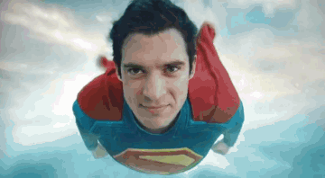 Man in Superman Suit Flying