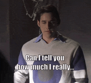 Man in Sweater Saying Can I Tell You How Much I Really