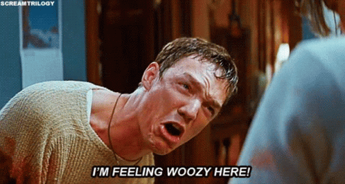 Man in Sweater Saying I'm Feeling Woozy Here