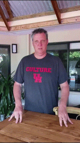 Man in T-Shirt Saying Culture
