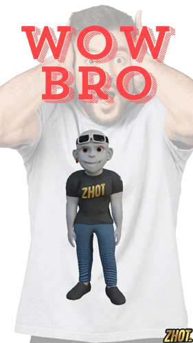 Man in T-Shirt Saying Wow Bro