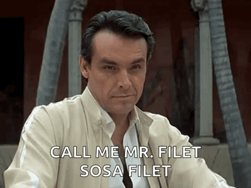 Man in Tan Jacket Saying Call Me Mr. Filet Sosa