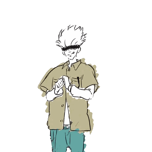 Man in Tan Shirt and Blue Jeans