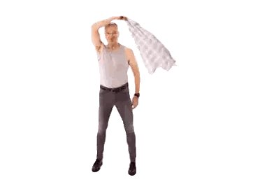 Man in Tank Top Dancing with Plaid Shirt