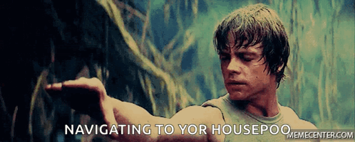 Man in Tank Top Saying Navigating to Your Housepoo