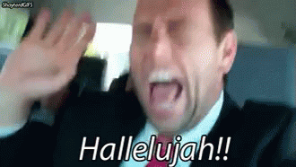 Man In The Car Screaming Hallelujah Meme GIF