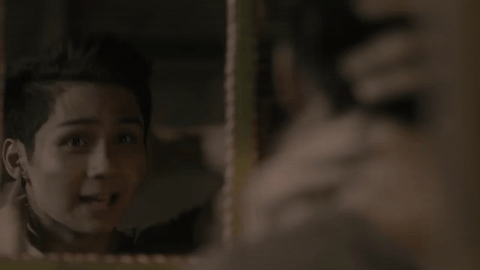 Man In The Mirror Fixing Hair GIF