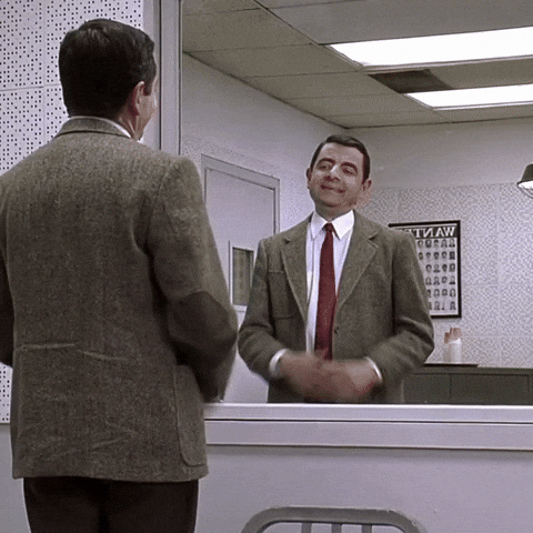 Man In The Mirror Mr Bean Dancing GIF