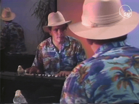 Man In The Mirror Playing Piano GIF