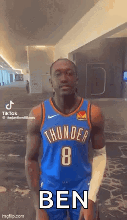 Man In Thunder Jersey Talking GIF
