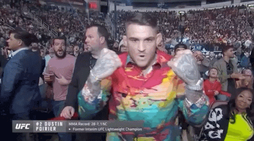 Man In Tie Dye Shirt At UFC Event GIF