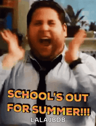 Man in Tie Saying School's Out
