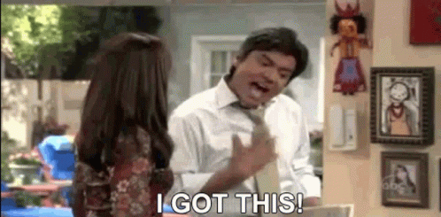 Man In Tie Says I Got This To Woman GIF