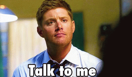 Man In Tie Says Talk To Me GIF