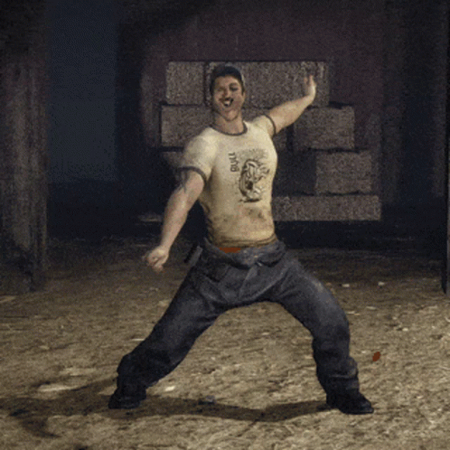 Man In Tiger Shirt Arms Outstretched GIF