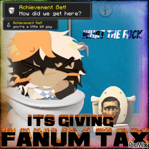 Man in Toilet Saying Its Giving Fanum Tax