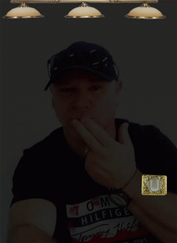 Man In Tommy Hilfiger Shirt Giving Middle Finger GIF