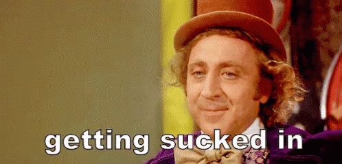 Man In Top Hat And Bow Tie Smiling Saying Getting Sucked In GIF