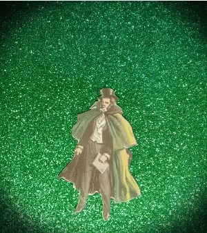 Man in Top Hat and Cape on Green