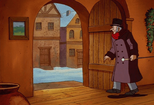 Man in Top Hat and Coat Holding Cane