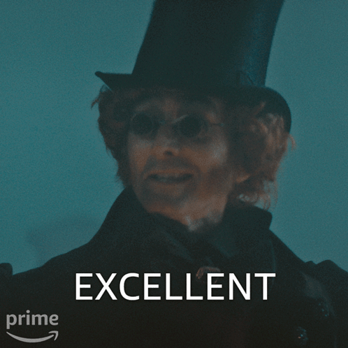 Man in Top Hat and Glasses Excellent