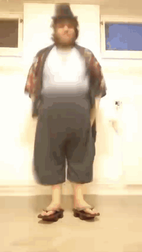 Man in Top Hat and Overalls