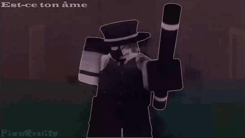 Man in Top Hat Holding Gun