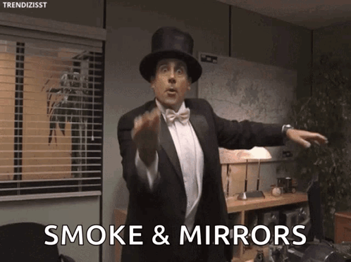 Man in Top Hat Says Smoke and Mirrors