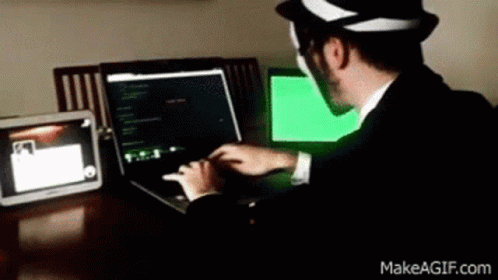 Man in Top Hat Typing