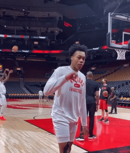 Man In Toronto Raptors Shirt GIF