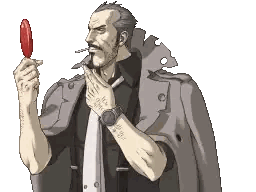 Man in Trench Coat Holding Ice Cream