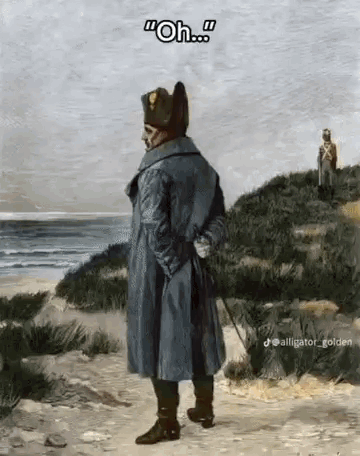 Man in Trench Coat Looking at Ocean