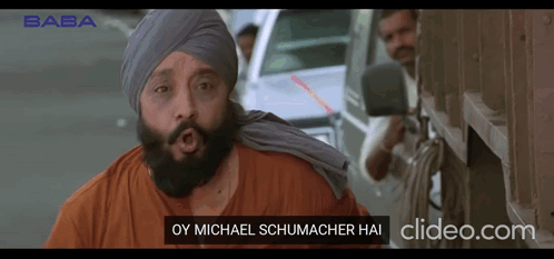 Man in Turban Says Oy Michael Schumacher Hai Baba