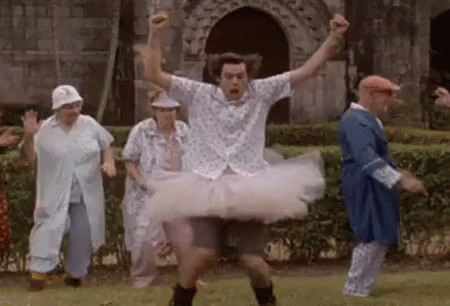 Man In Tutu Dancing In Park GIF