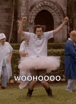 Man In Tutu Dancing In Park GIF