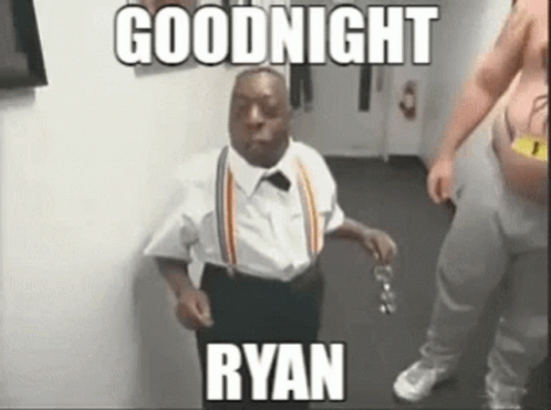 Man in Tuxedo and Suspenders Dancing Goodnight Ryan