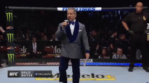 Man in Tuxedo at UFC Cage
