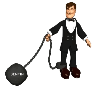 Man In Tuxedo Chained To Ball With Bentin GIF